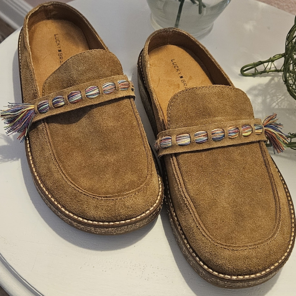 Lucky Brand Suede Mules 9